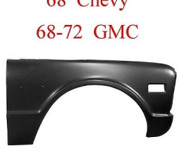 Custom 68 Chevy 68 72 GMC Right Front Fender Assembly, Pick Up Truck, KeyPart 0849-004