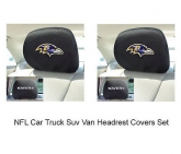 Custom New 2pc NFL Baltimore Ravens Gear Car Truck Suv Van Headrest Covers Set
