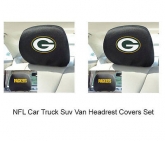 Custom New 2pc NFL Green Bay Packers Gear Car Truck Suv Van Headrest Covers Set