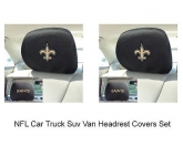 Custom New 2pc NFL New Orleans Saints Gear Car Truck Suv Van Headrest Covers Set