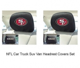 Custom New 2pc NFL San Francisco 49ers Gear Car Truck Suv Van Headrest Covers Set