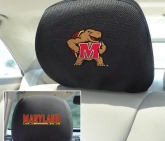 Custom Set of 2 University of Maryland Terps Head Rest Covers