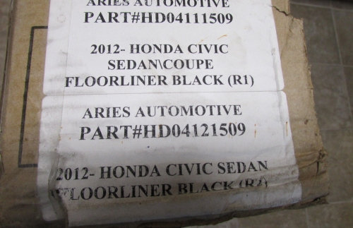 Custom MAXpider 3 piece Kagu Black Floor Liners Honda 12 Civic HD04111509 & HD04121509