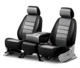 Custom Chevy Silverado 3500 15-18 LeatherLite Series 1st Row Black & Gray Seat Covers