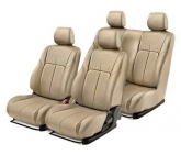 Custom Chevy Silverado 2500 HD 08-09 Leather 1st & 2nd Row Tan Seat Covers